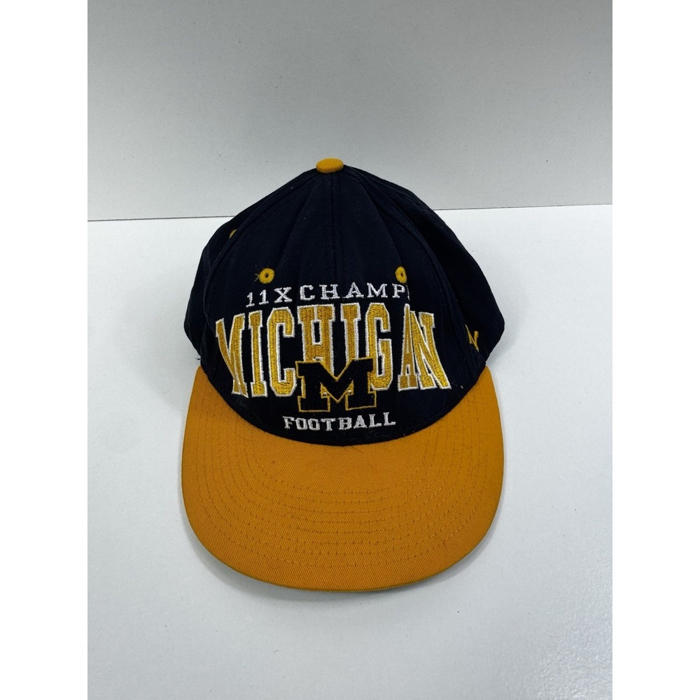 VTG Michigan Wolverines Zephyr Snapback Hat 11x Champs Adjustable Cap Black NCAA
